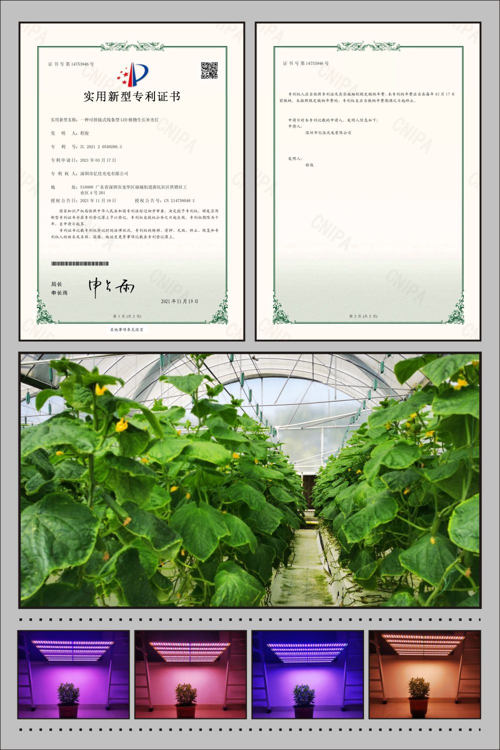 优发国际植物农场灯适用新型专利